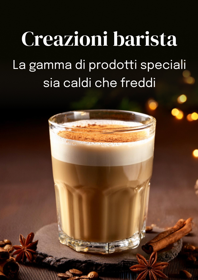 Bevanda calda di speciality latte alla cannella fatta con preparato Horeca made in Italy